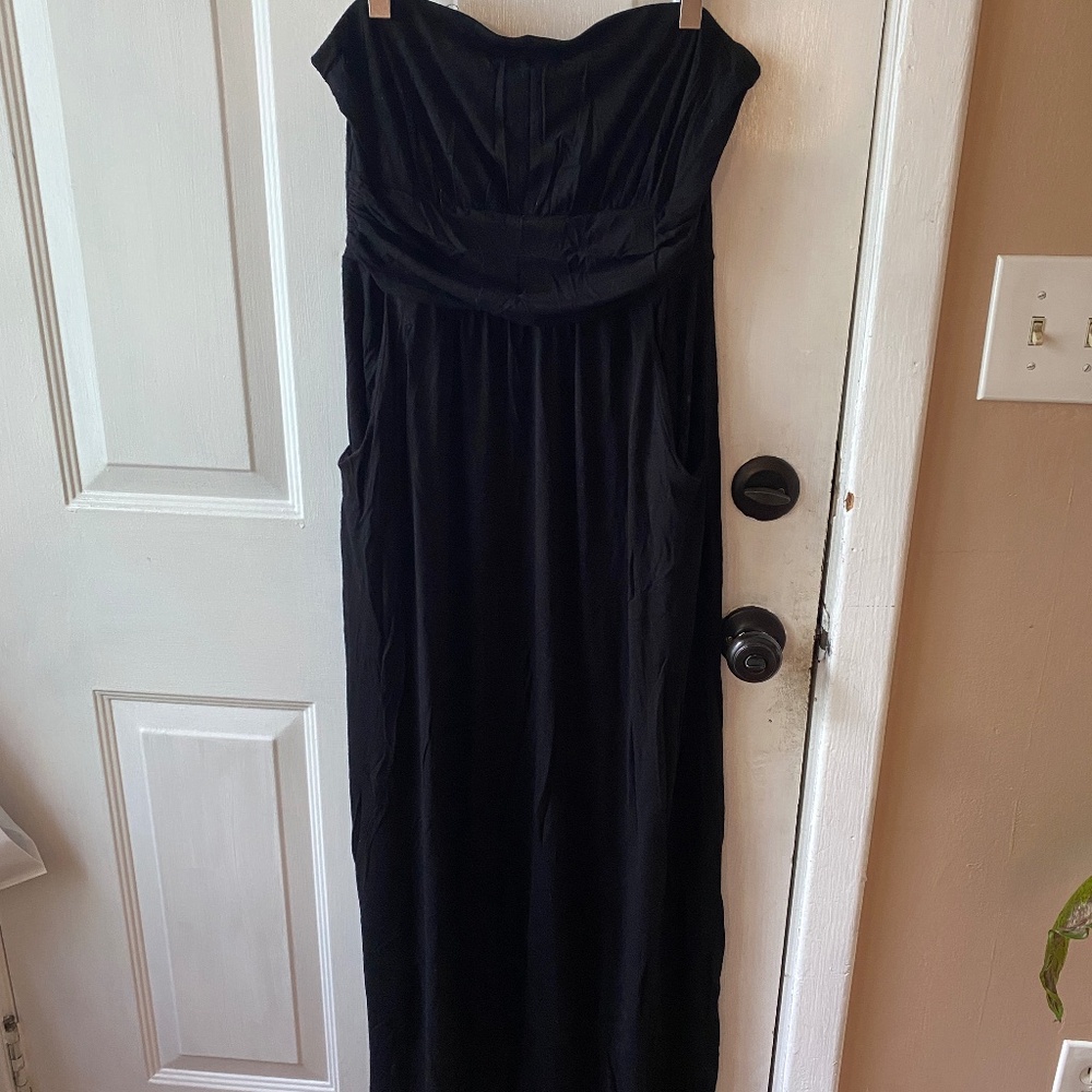 CYNTHIA ROWLEY STRAPLESS BLACK DRESS L